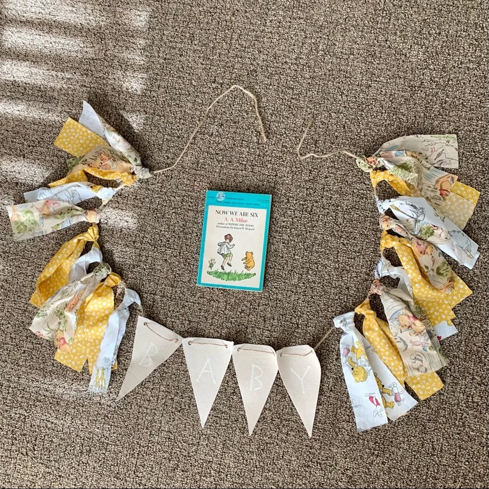 Winnie The Pooh Book and Hand Made “BABY” Bunting